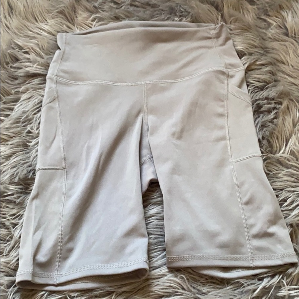 Grey biker workout shorts